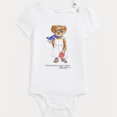 Ralph Lauren - Polo Bear Cotton Jersey Bodysuit White