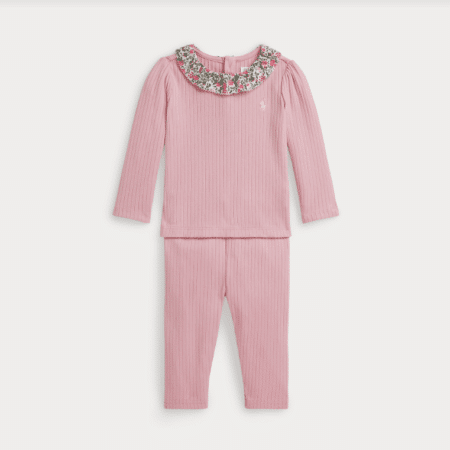 Ralph Lauren - Ribbed Cotton Top & Legging Set - Pink