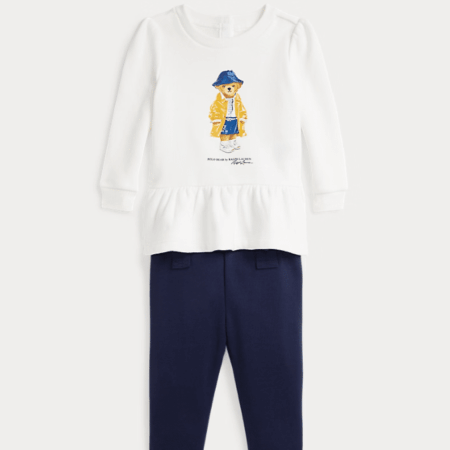 Ralph Lauren - Sweatshirt en legging met Polo Bear - Paper white