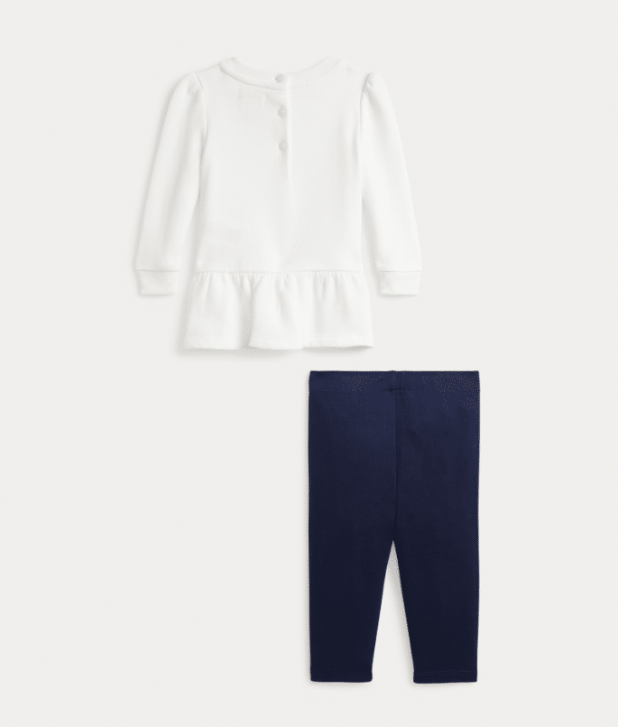 Ralph Lauren - Sweatshirt en legging met Polo Bear - Paper white