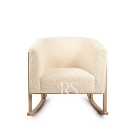 Rocking Seats - Cruz Rocker TEDDY - Off-white Teddy, natural legs