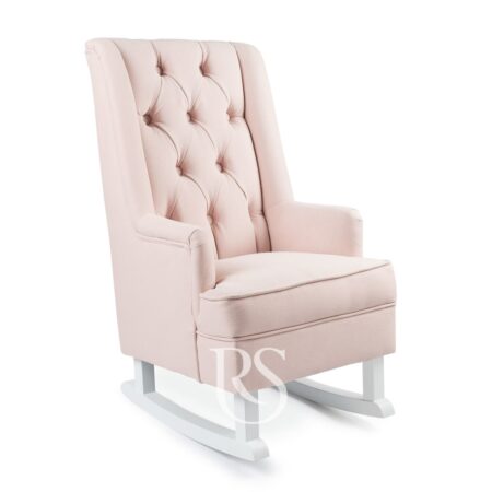 Rocking Seats - Kids Schommelstoel Royal Rocker Blush Pink. White Legs