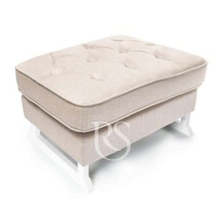 Rocking Seats - Royal Footstool - natural linen beige, white legs