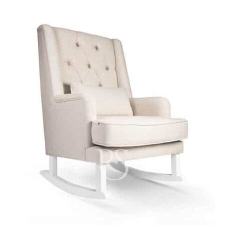 Rocking Seats - Royal Rocker - natural linen beige, white legs