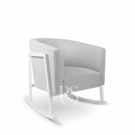 Rocking Seats - Schommelstoel Cruz Rocker Stone Grey. White Legs
