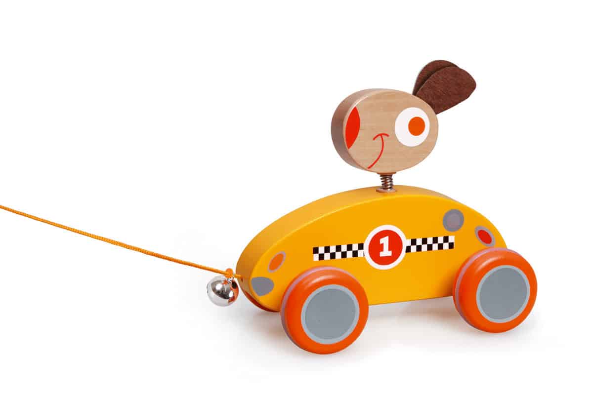 Scratch - Preschool: TREKFIGUURTJE KONIJN Louis 13.4x8.6x11.7cm, met belletje, in doos, 18m+