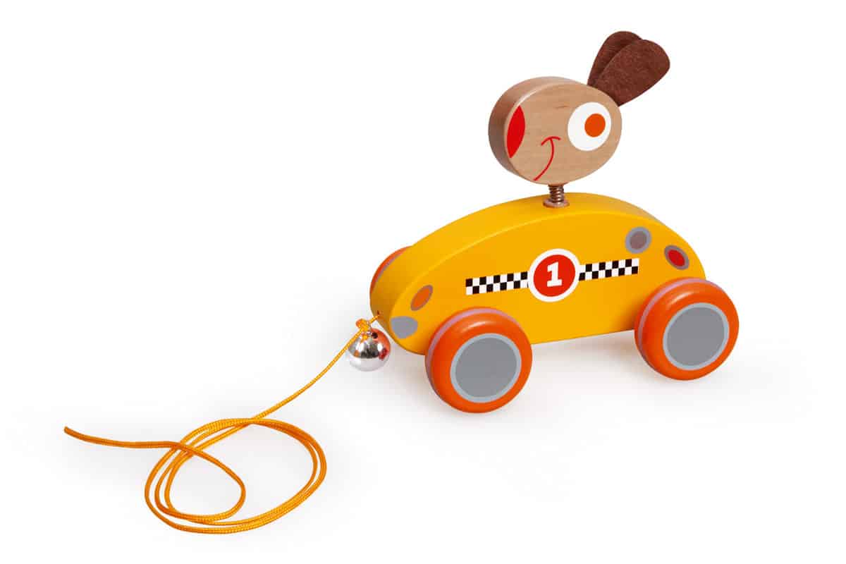 Scratch - Preschool: TREKFIGUURTJE KONIJN Louis 13.4x8.6x11.7cm, met belletje, in doos, 18m+