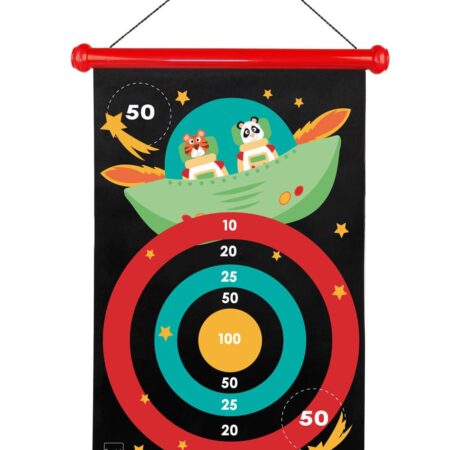 Scratch  - Active Play: MAGNETISCHE DARTS Astronaut 36x55cm, 2-zijdig bedrukt, in tube, 5+