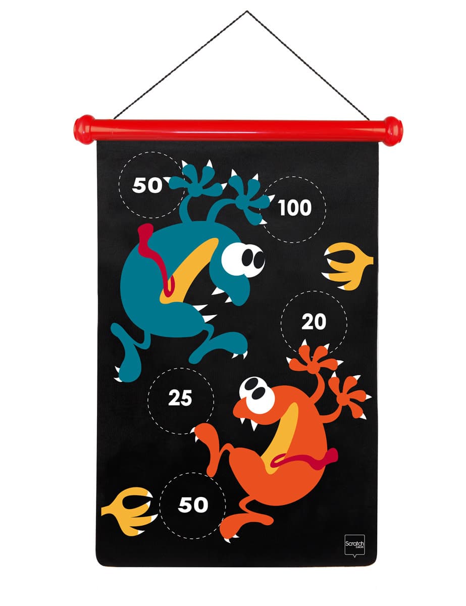 Scratch  - Active Play: MAGNETISCHE DARTS Crazy Monsters 36x55cm, 2-zijdig bedrukt, in tube, 5+