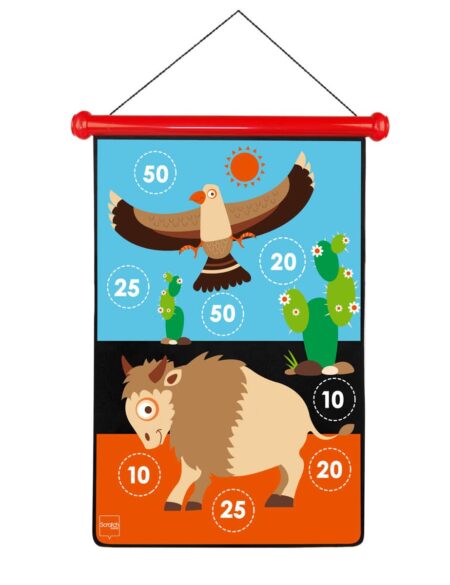 Scratch  - Active Play: MAGNETISCHE DARTS Indiaan 36x55cm, 2-zijdig bedrukt, in tube, 5+