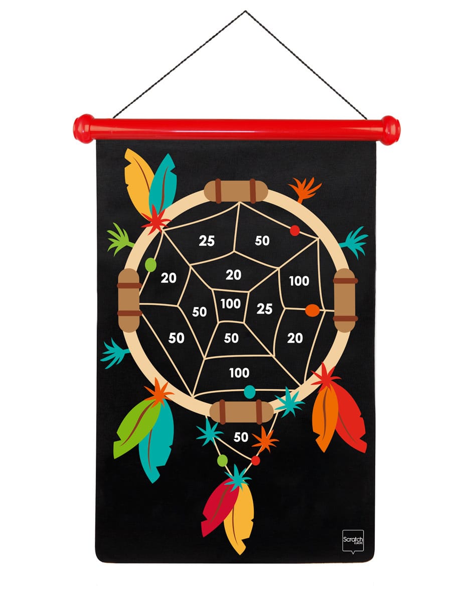 Scratch  - Active Play: MAGNETISCHE DARTS Indiaan 36x55cm, 2-zijdig bedrukt, in tube, 5+