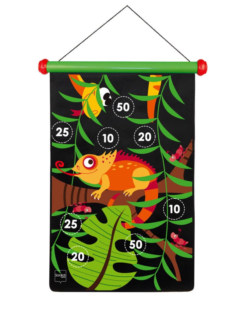Scratch  - Active Play: MAGNETISCHE DARTS Jungle 36x55cm, 2-zijdig bedrukt, in tube, 5+
