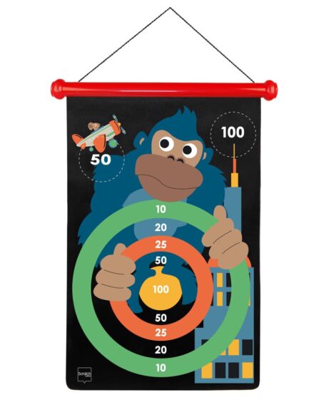 Scratch  - Active Play: MAGNETISCHE DARTS Monkeytown 36x55cm, 2-zijdig bedrukt, in tube, 5+