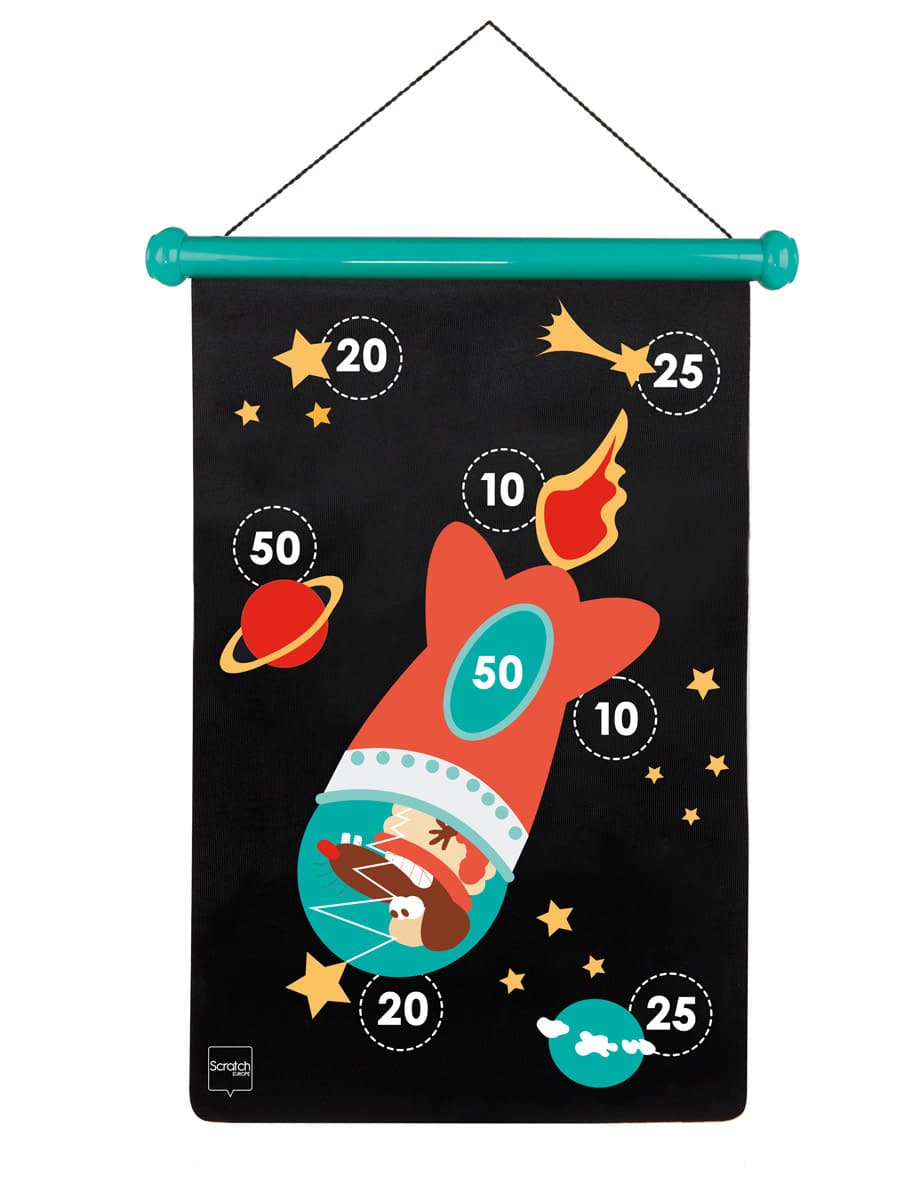 Scratch  - Active Play: MAGNETISCHE DARTS Ruimte 36x55cm, 2-zijdig bedrukt, in tube, 5+