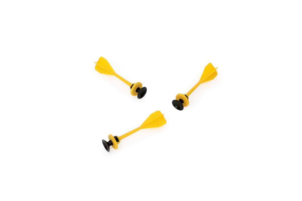 Scratch - Active Play: BLAASPIJP - DARTS SET Geel diam.2x8,2cm, set van 3 stuks, op kaart, 5+