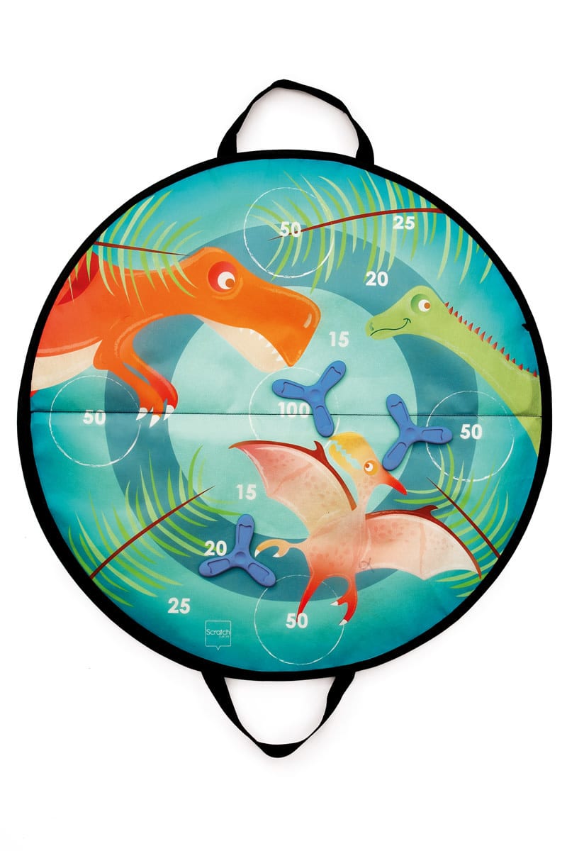Scratch - Active Play: DISKER GAME magnetisch / Dino diam.60cm, met 3 magnetische diskers, in doos 61x31x2cm, 3+