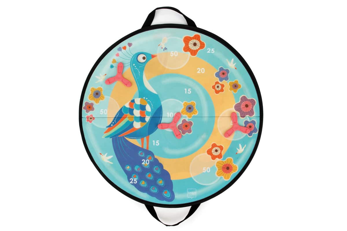 Scratch - Active Play: DISKER GAME magnetisch / Pauw diam.60cm, met 3 magnetische diskers, in doos 61x31x2cm, 3+
