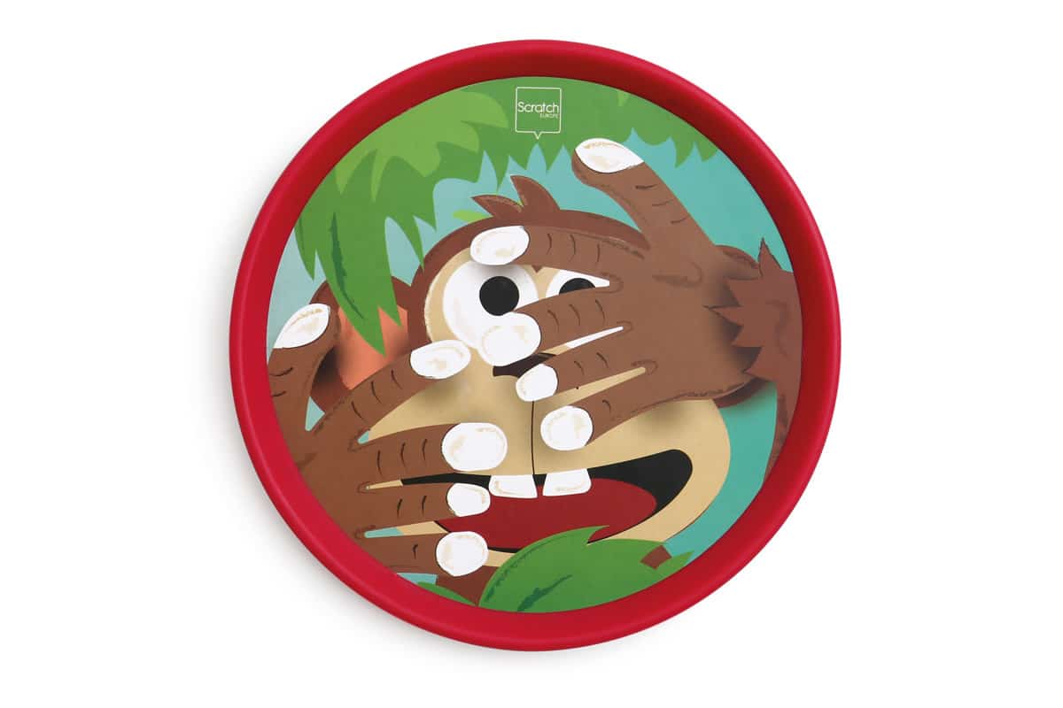 Scratch - Active Play: HAND-DISKER DUO / Funny Monkey diam.20cm, met 1 magnetische disker, in doos, 3+