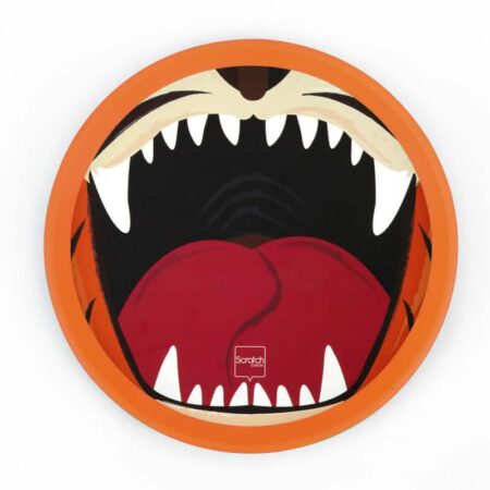 Scratch - Active Play: HAND-DISKER DUO / Tijger&Leeuw diam.20cm, met 1 magnetische disker, in doos, 3+
