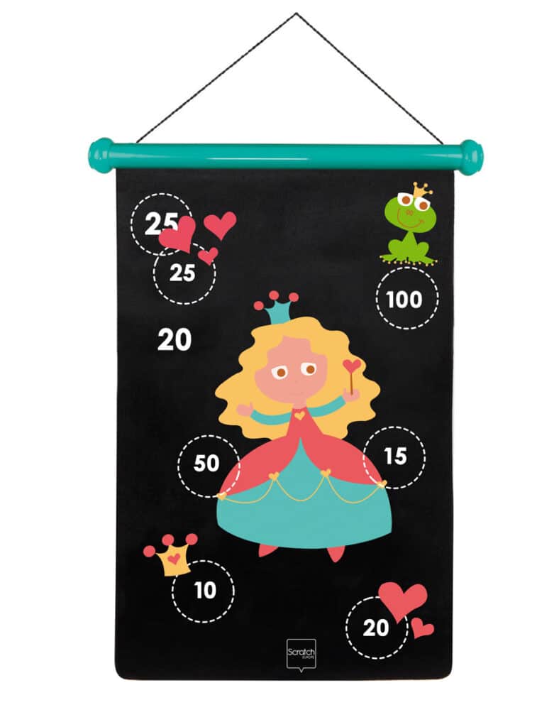 Scratch - Active Play: MAGNETISCHE DARTS Prinses 36x55cm, 2-zijdig bedrukt, in tube, 5+