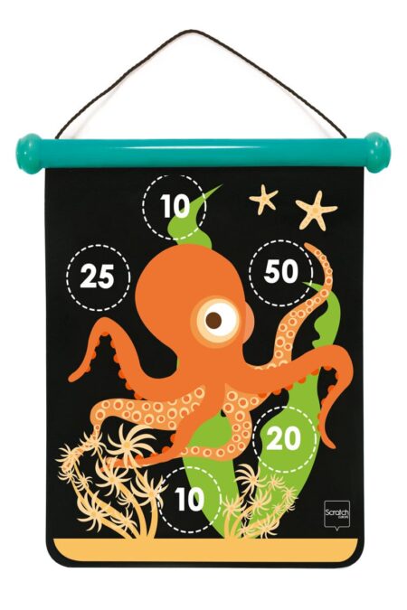 Scratch - Active Play: MAGNETISCHE DARTS medium / Oceaan 40x31cm, 2-zijdig bedrukt, in tube, 5+