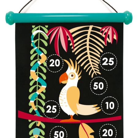 Scratch - Active Play: MAGNETISCHE DARTS medium / Tropical Jungle 40x31cm, 2-zijdig bedrukt, in tube, 5+