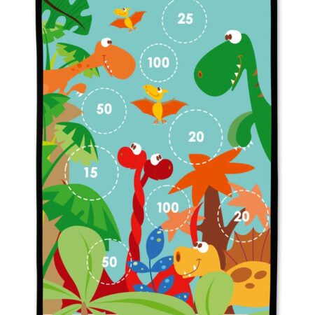 Scratch - Active Play: START TO DART Dinowereld 38x60cm, 2-zijdig bedrukt, met 6 darts met zuignappen, in doos, 5+