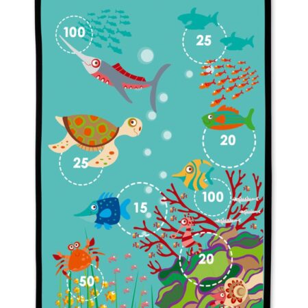 Scratch - Active Play: START TO DART Koraalrif 38x60cm, 2-zijdig bedrukt, met 6 darts met zuignappen, in doos, 5+