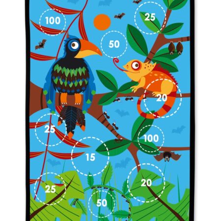Scratch - Active Play: START TO DART Toekan Jungle 38x60cm, 2-zijdig bedrukt, met 6 darts met zuignappen, in doos, 3+