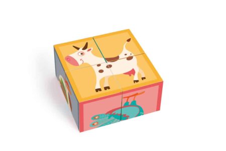 Scratch - Build&Play: BLOKKENPUZZEL Boerderij met 4 blokken 12x12x6cm, in karton, in doos, 18m+