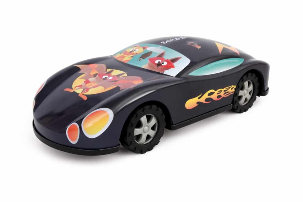 Scratch - Classics: AUTO "SUPERHELD" 23x10x7cm, met frictie, in metaal, in open doos, 3+