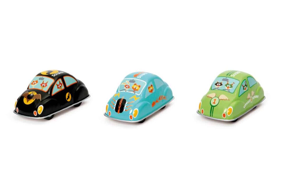 Scratch - Classics: PULL-BACK AUTO'S "SUPERHELD" 8x4.5x3.5cm, in metaal, 3 kleuren gemengd, in display, 3+