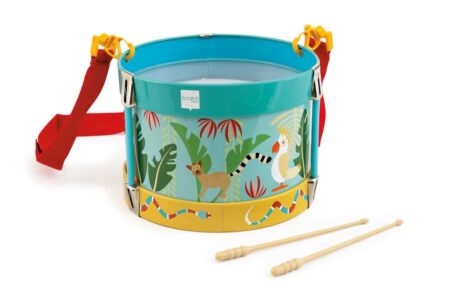 Scratch - Classics: TROMMEL / JUNGLE diam.18x13cm, in metaal, met verstelbare riem, in doos, 18m+
