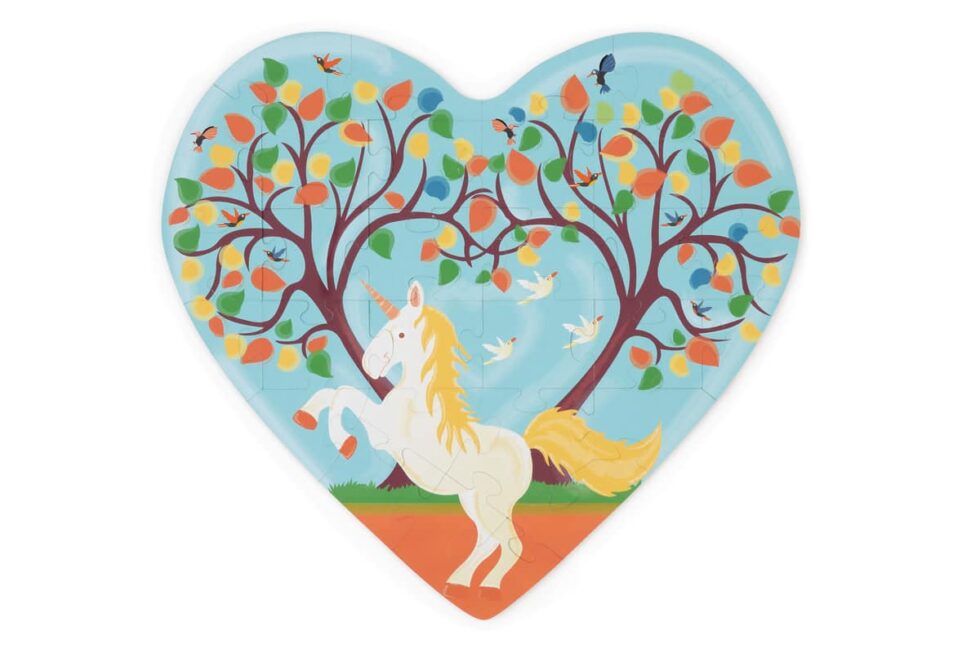 Scratch - Compact Puzzel 30pcs: CONTOUR PUZZEL/EENHOORN 28x26cm, in ronde doos 16x16x4cm, 3+