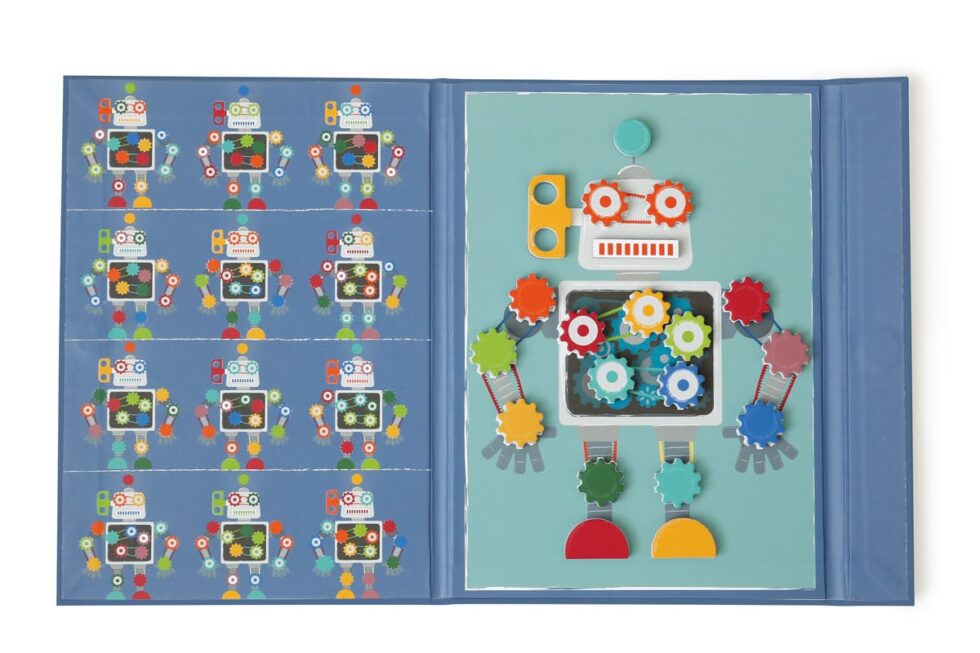 Scratch - EduLogic Book: Colours&Shapes/ROBOT 18,2x25,6x1,3cm (gesloten), 51,5x25,6x1cm (open), magnetisch, 4+
