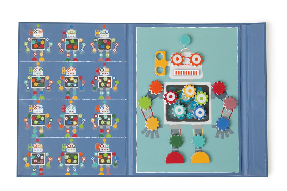 Scratch - EduLogic Book: Colours&Shapes/ROBOT 18,2x25,6x1,3cm (gesloten), 51,5x25,6x1cm (open), magnetisch, 4+