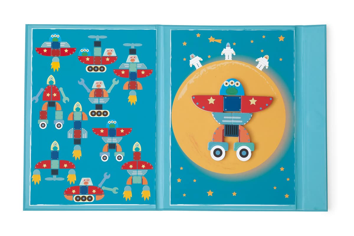 Scratch - EduLogic Book: Mix&Match/RUIMTE AVONTUUR 18,2x25,6x1,3cm (gesloten), 51,5x25,6x1cm (open), magnetisch, 4+