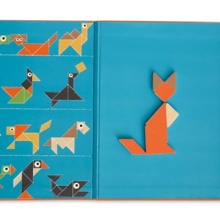 Scratch - EduLogic Book: TANGRAM DIEREN 18,2x25,6x1,3cm (gesloten), 51,5x25,6x1cm (open), magnetisch, 4+
