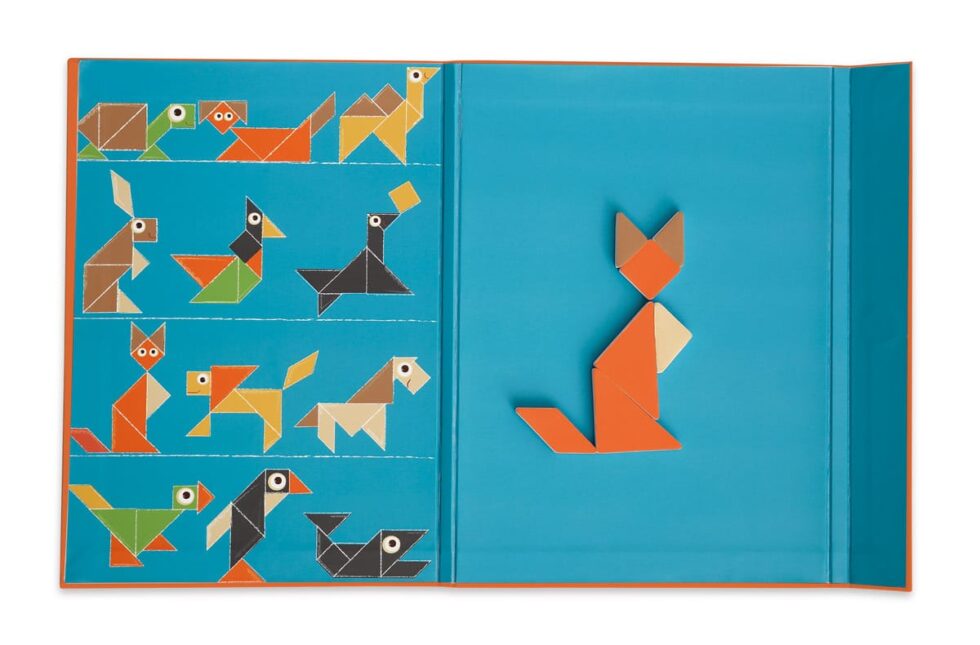 Scratch - EduLogic Book: TANGRAM DIEREN 18,2x25,6x1,3cm (gesloten), 51,5x25,6x1cm (open), magnetisch, 4+