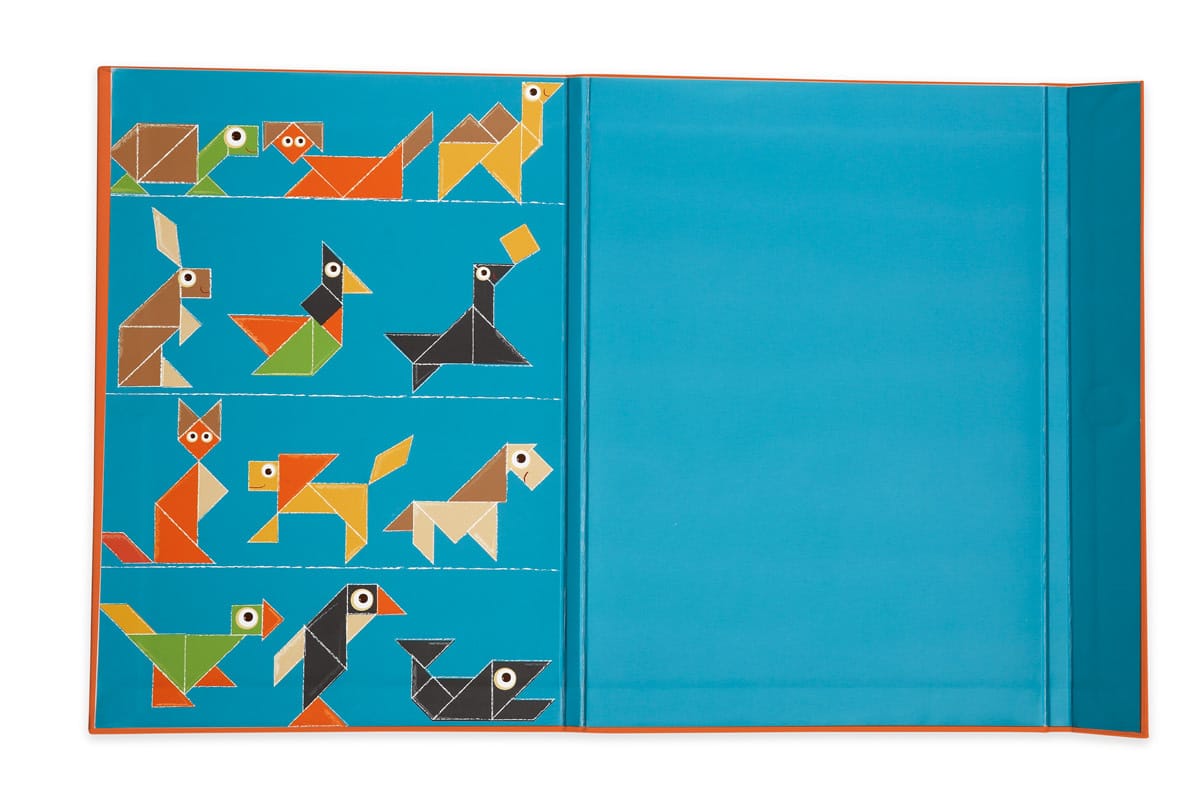 Scratch - EduLogic Book: TANGRAM DIEREN 18,2x25,6x1,3cm (gesloten), 51,5x25,6x1cm (open), magnetisch, 4+