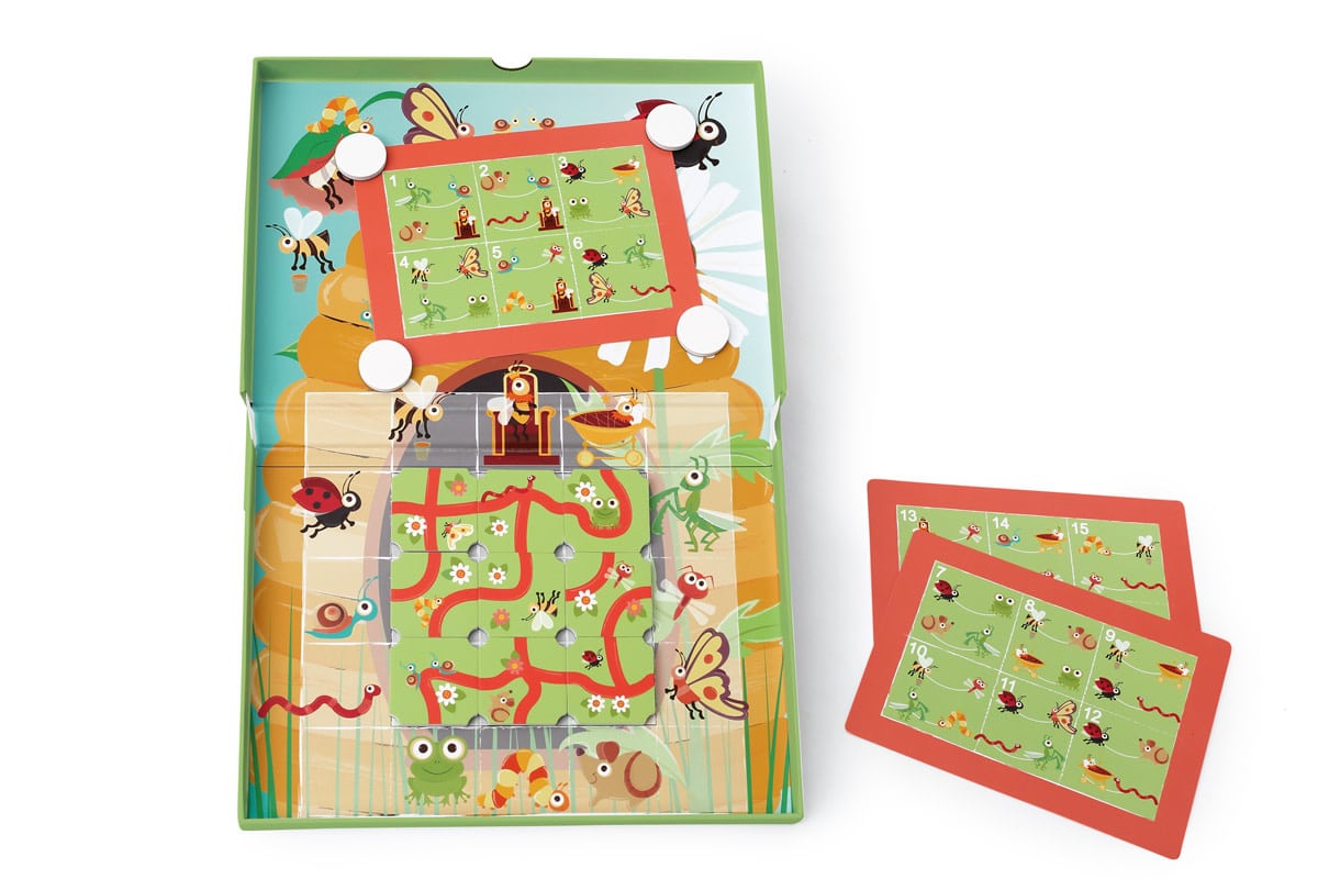 Scratch - EduLogic Box: GARDEN MAZE 25.5x23x2cm (gesloten), 25.5x38x2cm (open), magnetisch, met 20 uitdagingen en 2 niveaus, 5+