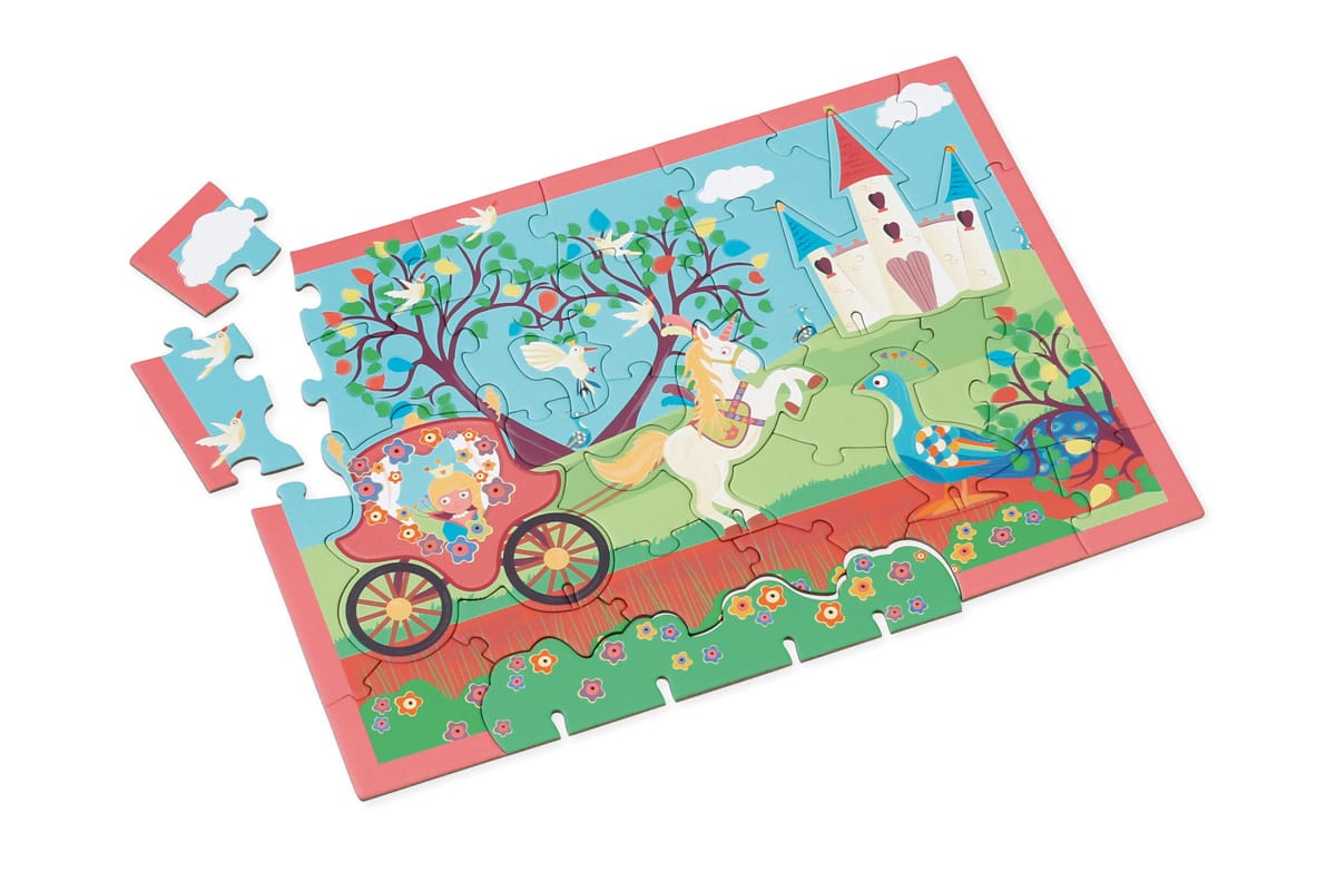 Scratch - PlayPuzzle 32pcs: 3D PRINSES 33x23,1cm, in ronde doos 20x20x4,5cm, 3+