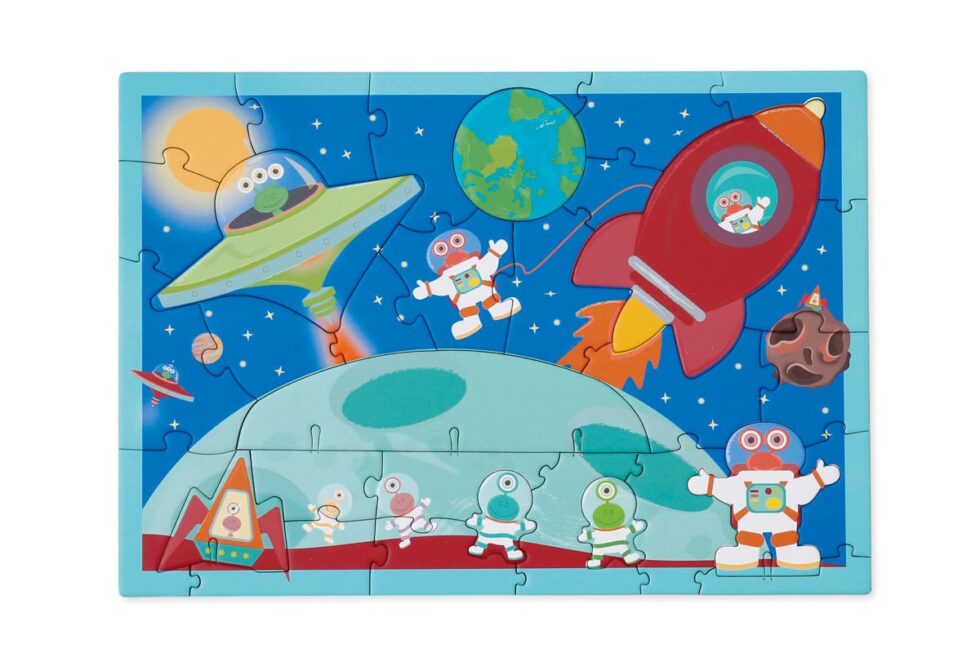 Scratch - PlayPuzzle 32pcs: 3D RUIMTE 33x23,1cm, in ronde doos 20x20x4,5cm, 3+