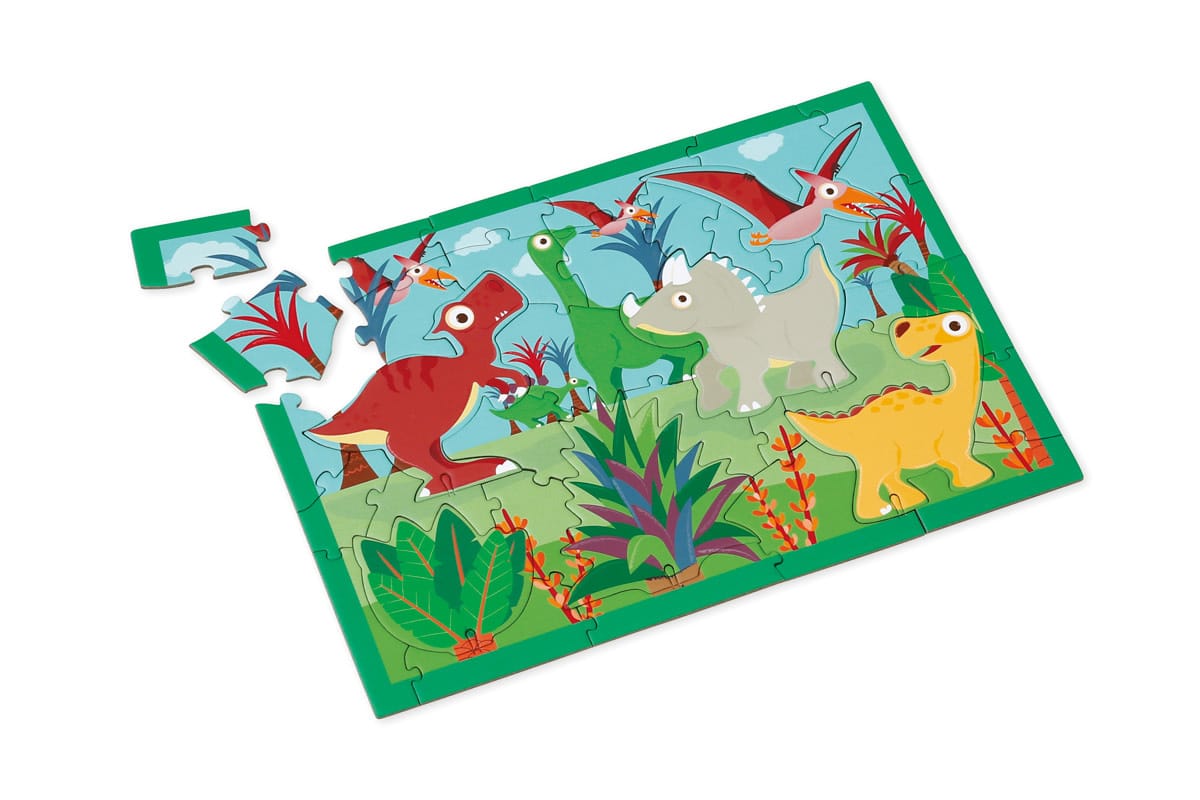 Scratch - PlayPuzzle 36pcs: 3D DINO 33x23,1cm, in ronde doos 20x20x4,5cm, 3+