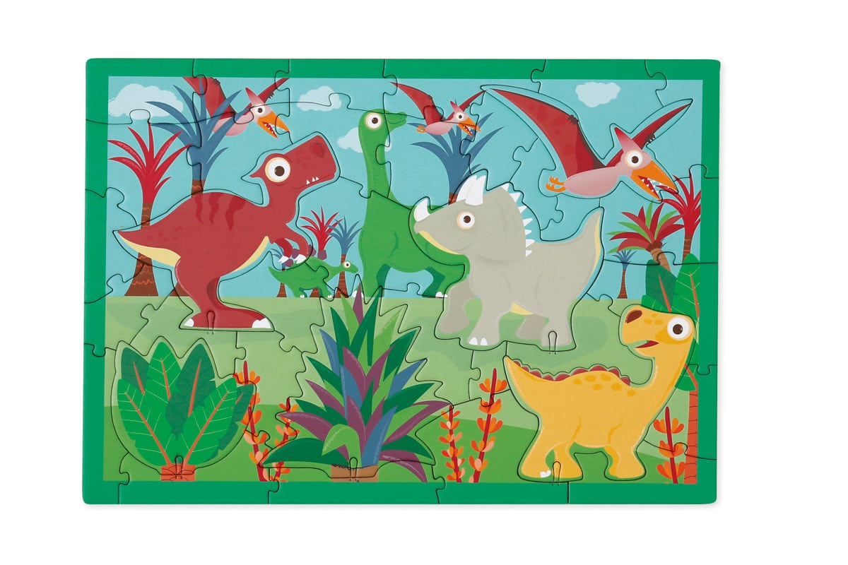 Scratch - PlayPuzzle 36pcs: 3D DINO 33x23,1cm, in ronde doos 20x20x4,5cm, 3+