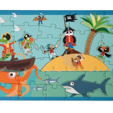 Scratch - PlayPuzzle 36pcs: 3D PIRAAT 33x23,1cm, in ronde doos 20x20x4,5cm, 3+