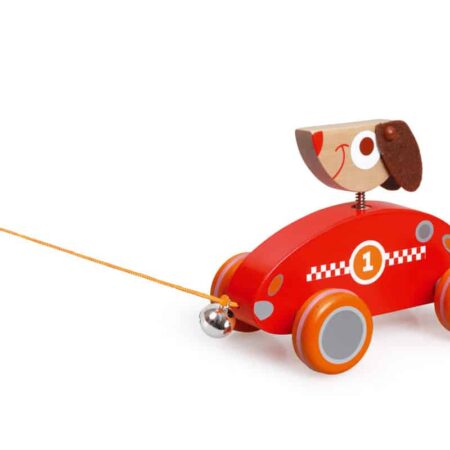 Scratch - Preschool: TREKFIGUURTJE HOND César 14x9x11cm, met belletje, in doos, 18m+