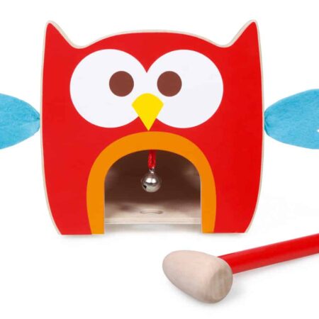 Scratch - Preschool: TOC TOC UIL Lou 17x17.3x16cm, met 4 gekleurde ballen, een hamer en een belletje, in doos, 12m+
