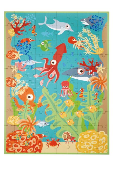 Scratch - Puzzel 100pcs: OCEAAN 43.5x60cm, in doos diam.26xH10cm, 5+