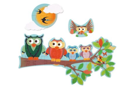 Scratch - Puzzel 2-zijdig 39pcs: UIL Dag/Nacht 63x40cm, in vormendoos 23,5x23,5x6,5cm, 4+